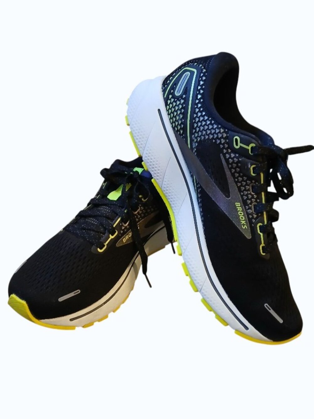 BROOKS GHOST 14 Black & Neon Yellow Running Shoes - Like New - Picture 9 of 12